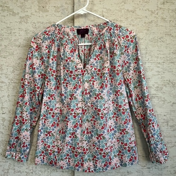J. Crew Liberty Fabrics Floral Print Women's Top Sz 0 Ditzy Cottagecore Prairie - Picture 1 of 15